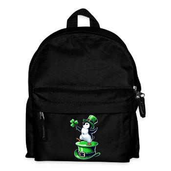 St. Patrick's Day penguin with top hat dancing - Kids' Backpack - black - Front