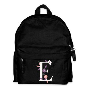 Letter E Monogram Retro - Kids' Backpack - black - Front