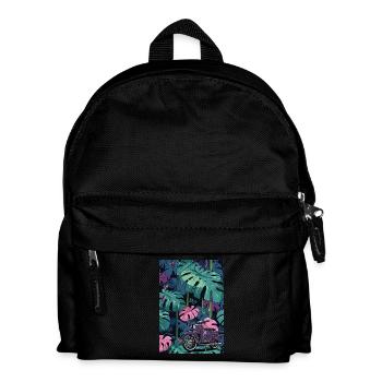 Hirondelle (violette) // Illustration - Sac à dos Enfant - noir - Devant