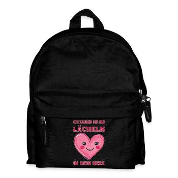 Ich zauber Dir ein Lächeln in Dein Herz - Kinder Rucksack - Schwarz - Vorne