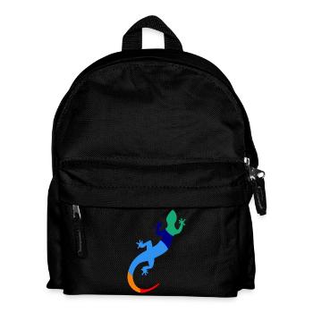 Glücklicher Gecko - Kinder Rucksack - Schwarz - Vorne