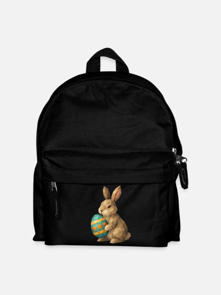 Geometric Easter Bunny - Kids' Backpack - black