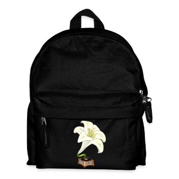 Lily as Gramophone – Nostalgic Floral Design - Kids' Backpack - black - Front