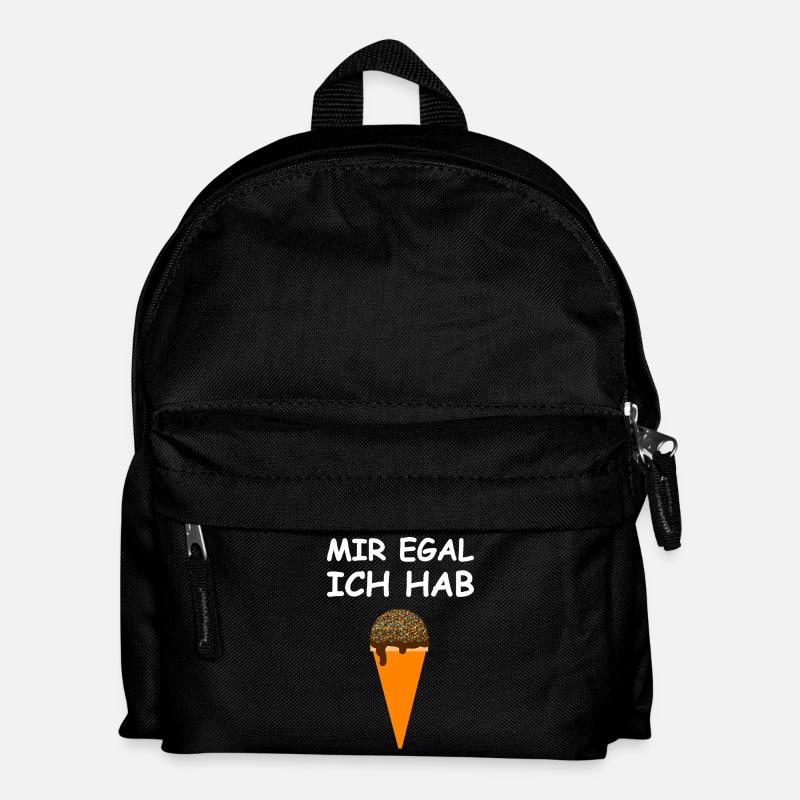 Mir Egal Ich Hab Eis - Kinder Rucksack - Schwarz
