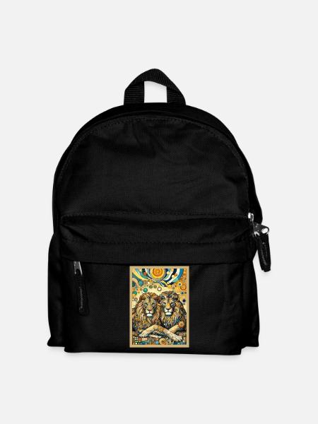 Lions Lion Two Lions - Kids' Backpack - black