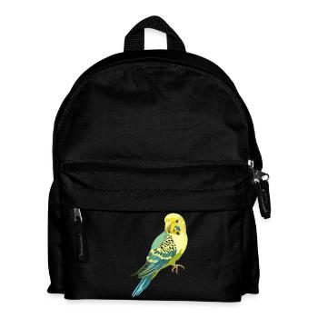 Wellensittich - Kinder Rucksack - Schwarz - Vorne