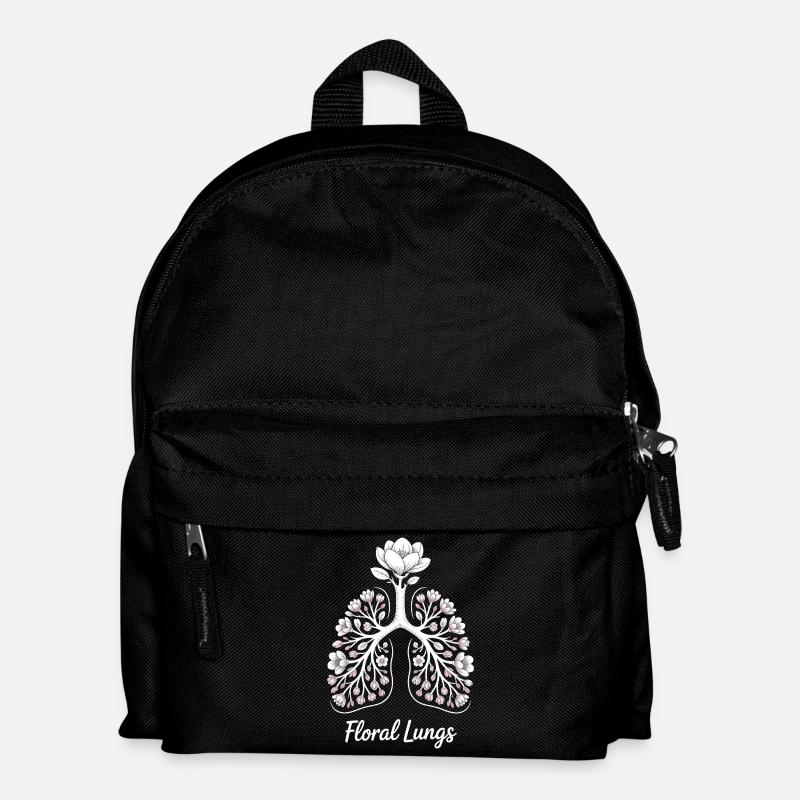 Blumige Lungen - Kinder Rucksack - Schwarz