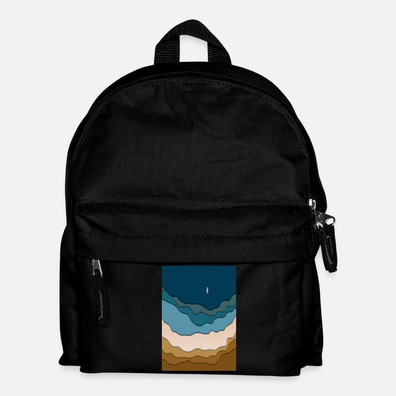 Design abstrait de plage - planche de surf dans l’océan - Sac à dos Enfant - noir