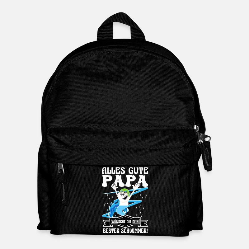 Alles gute Papa wünscht dein bester Schwimmer  - Kinder Rucksack - Schwarz