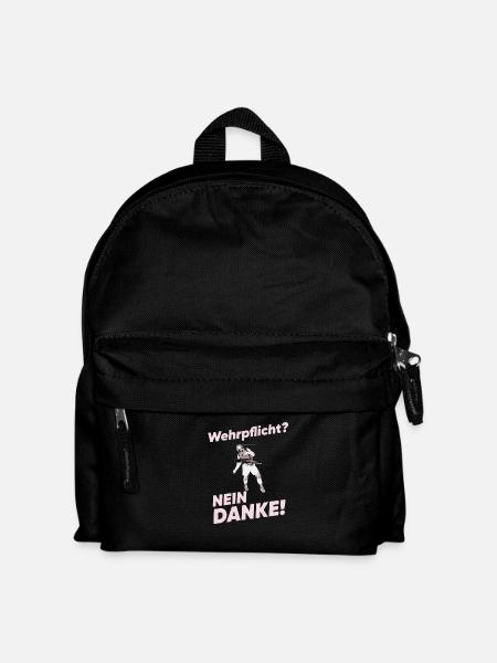 Wehrpflicht? Nein Danke! – Voice of Liberty - Kinder Rucksack - Schwarz