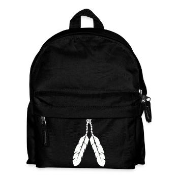 Conception de pendentif en plume autochtone - Sac à dos Enfant - noir - Devant