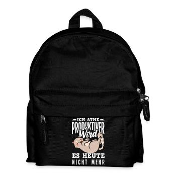 Ich atme – produktiver wird es heute nicht - Kinder Rucksack - Schwarz - Vorne