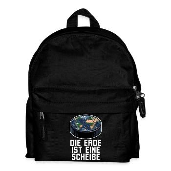 Die Erde Ist Eine Scheibe Eishockey - Kinder Rucksack - Schwarz - Vorne