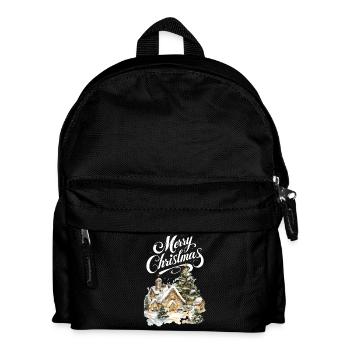 Winterdorf Weihnachtstraum Szene - Kinder Rucksack - Schwarz - Vorne