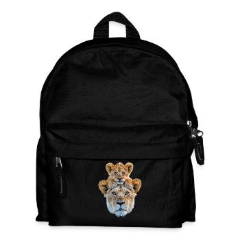 Mother lion with cub - Kids' Backpack - black - Front