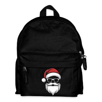 Santa mit Bart & Brille – Retro Weihnacht - Kinder Rucksack - Schwarz - Vorne