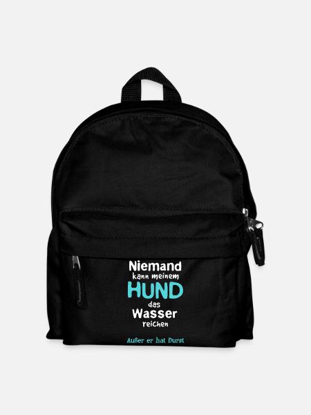Hund Wasser reichen - Kinder Rucksack - Schwarz