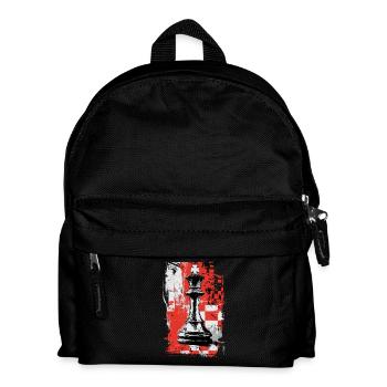 Roi des échecs – Motif de stratégie grunge - Sac à dos Enfant - noir - Devant