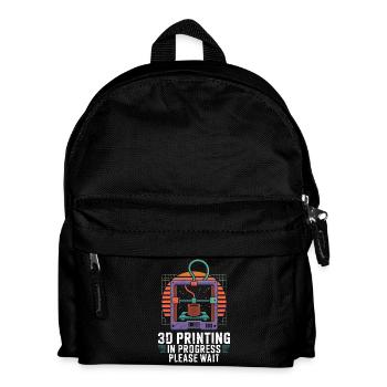 3D Printing In Progress Please Wait Lustiger 3D - Kids' Backpack - black - Front