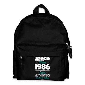 40. Geburtstag - Legenden wurden im März 1986 - Kinder Rucksack - Schwarz - Vorne