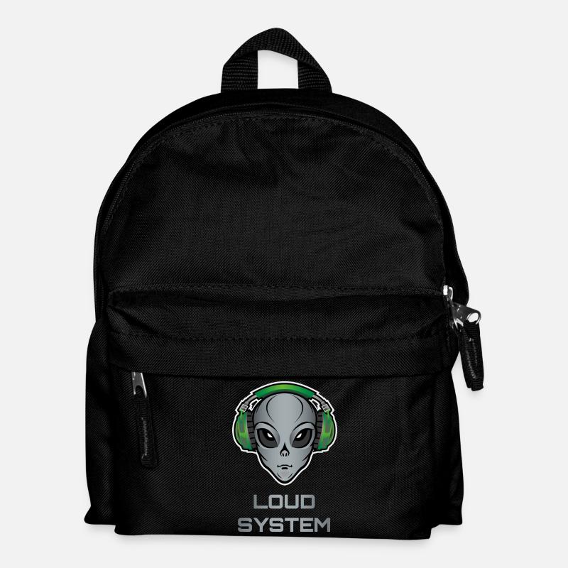 DJ Alien – Lautes System - Kinder Rucksack - Schwarz