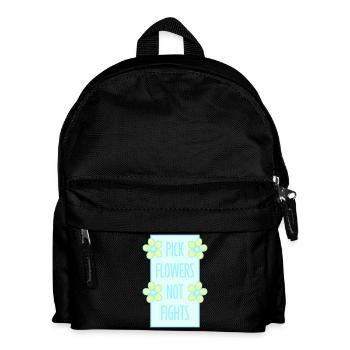Cueillez des fleurs, pas des disputes, fleurs Paix Logo drôle - Sac à dos Enfant - noir - Devant