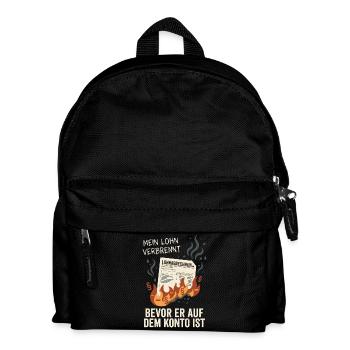 My wages burn - Kids' Backpack - black - Front