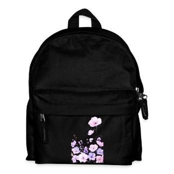 Pastell Wildblumen im sanften Blumen Garten - Kinder Rucksack - Schwarz - Vorne