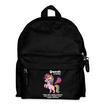Hug unicorn with rainbow mane - Kids' Backpack - black - Front