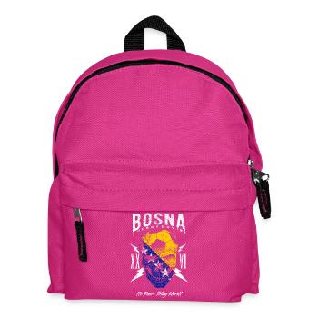 BOSNIEN Bosna Fußball Fan Totenkopf Flagge - Kinder Rucksack - Fuchsia - Vorne