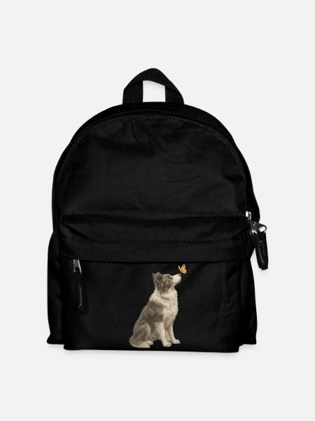 Australian Shepherd Hund Natur Illustration - Kinder Rucksack - Schwarz