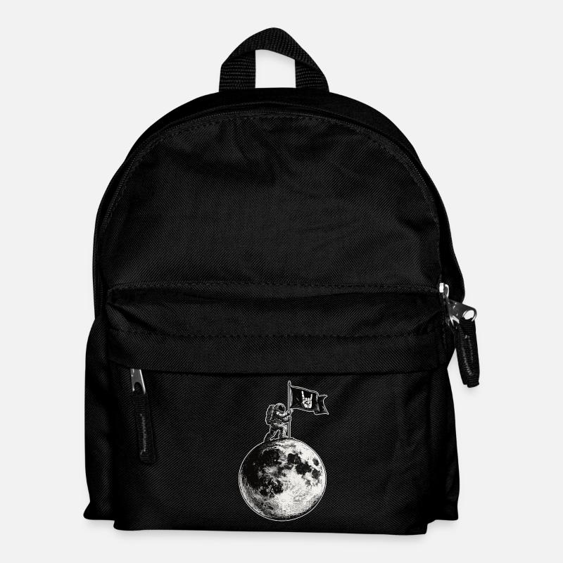 Lune avec drapeau de roche - Sac à dos Enfant - noir