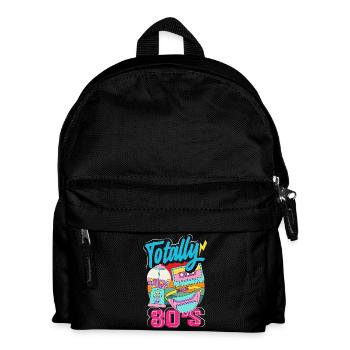 Retro Back to the 80s Vintage Design - Kinder Rucksack - Schwarz - Vorne