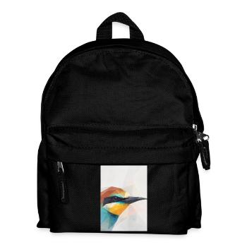 Geometric Bee-Eater Bird Polygon Art - Kids' Backpack - black - Front