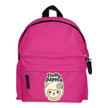 Cute Funny Gifts, Fluffy Alpaca Unbothered - Kids' Backpack - fuchsia - Front
