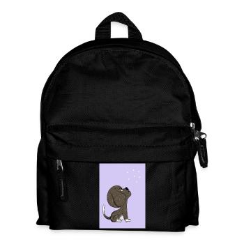 Dog and starry sky - Kids' Backpack - black - Front
