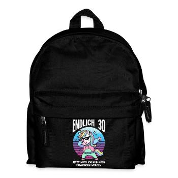 Endlich 30 Einhorn Geburtstag - Kinder Rucksack - Schwarz - Vorne