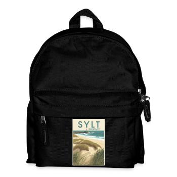 Sylt Germany | Vintage Beach Travel Poster - Kids' Backpack - black - Front