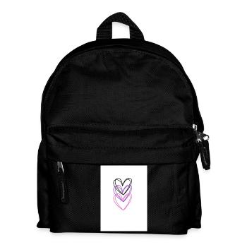 Three intertwined hearts in neon colors - Kids' Backpack - black - Front