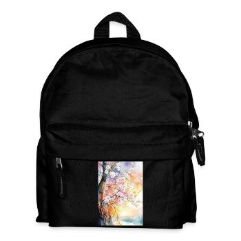 Cherry trees in Aube Watercolor - Kids' Backpack - black - Front