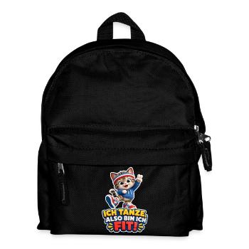 Ich Tanze Also Bin Ich Fit Katze Tanzspruch Cool - Kinder Rucksack - Schwarz - Vorne