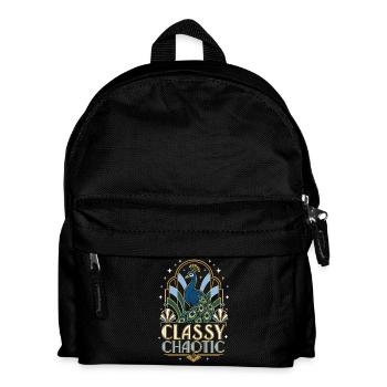 Classy Chaotic Peacock Art Deco - Kids' Backpack - black - Front
