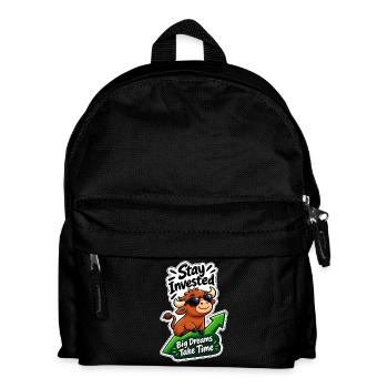 Langfristiges Bullenmarkt-Angebot für Anleger | Bleiben Sie investiert - Kinder Rucksack - Schwarz - Vorne