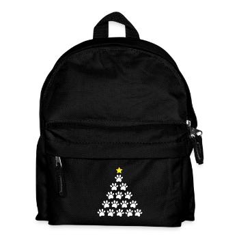 Weihnachtsbaum Pfote - Kinder Rucksack - Schwarz - Vorne