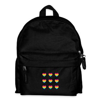 Pan Flag Hearts - Kids' Backpack - black - Front