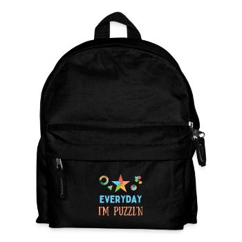 Everyday I'm Puzzl'n Puzzle Enthusiasts Puzzling - Kids' Backpack - black - Front