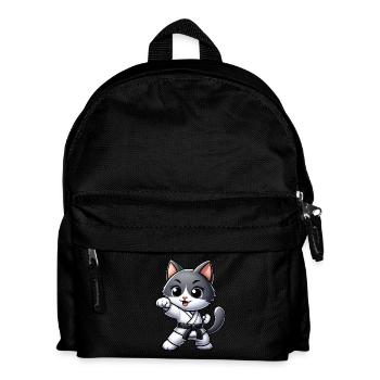 Karate Cat Martial Arts Martial Arts Workout - Kids' Backpack - black - Front