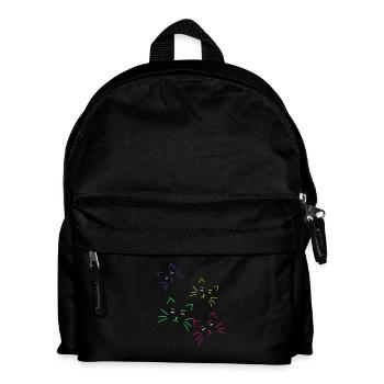Katzengesicht Katzen Katze Mädchen Augen - Kinder Rucksack - Schwarz - Vorne