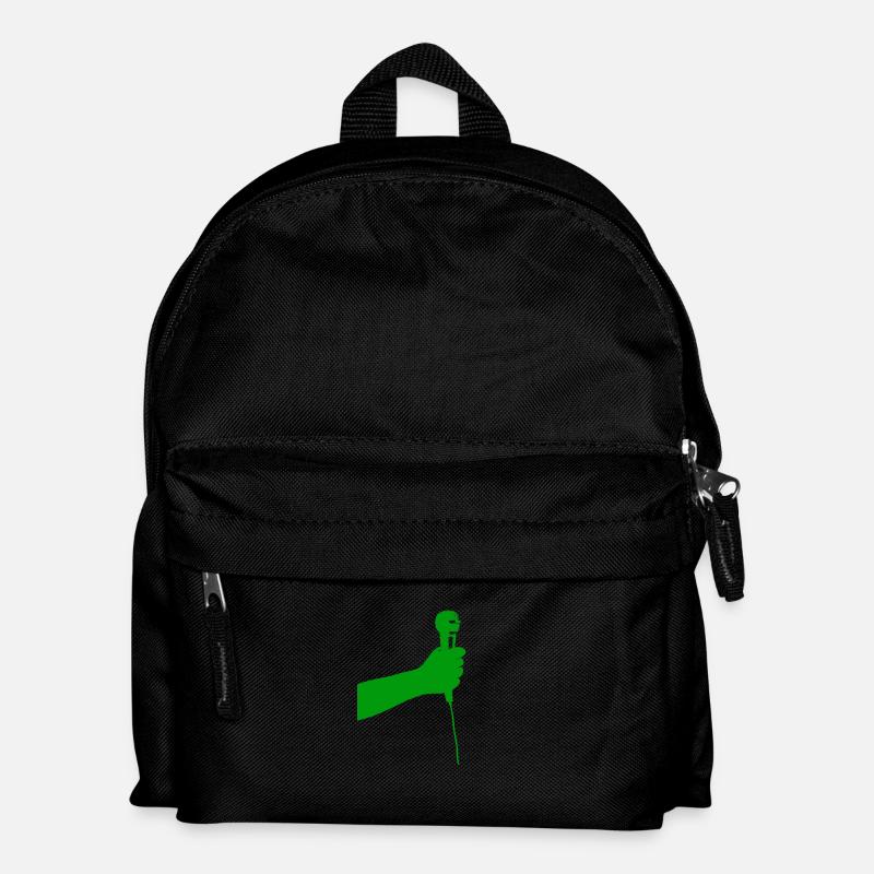 Mikrofon (grün) - Kinder Rucksack - Schwarz