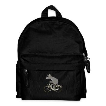 Esel fährt Drahtesel - Kinder Rucksack - Schwarz - Vorne